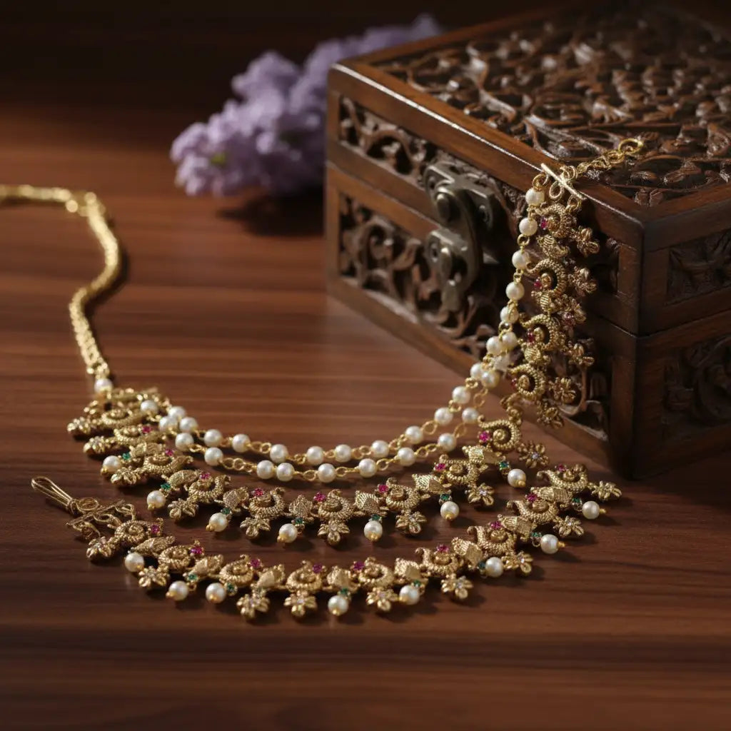 Peacock Aam Ear Chains Main View